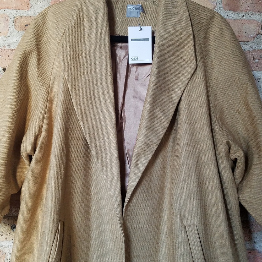 NWT - Asos Curve Open Tweed Coat - 20